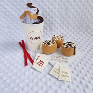 Felt Play Food: Coffee Shoppe Set with Cinnamon Rolls