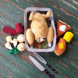 Play Food , Felt Food , Holiday Dinner Play Set , Thanksgiving Meal with all the Fixings , Turkey Dinner Set , Sold Individually or as a Set