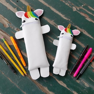 Vinyl Unicorn Shaped Pouch , Vinyl Bag , Vinyl Zipper Bag , Zipper Tote , Vinyl Unicorn Pencil Pouch , Available in 2 Sizes