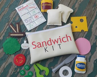 Felt Play Food Sandwich Kit: Pretend Play Set with Fixings