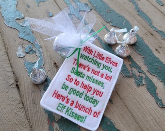 Felt Christmas Elf Sign , Elf Kisses , Elf Note , Pretend Play , Christmas Elf Pretend Play , Felt Christmas Elf Note