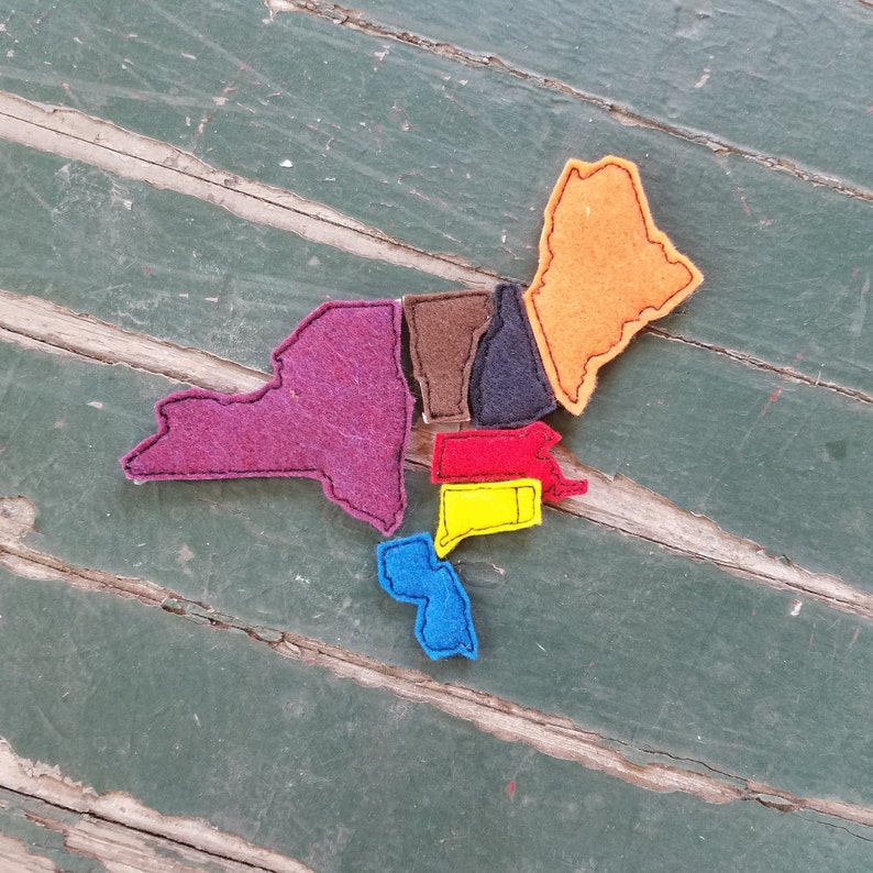 United States Map Feltie Set Embroidered Felties Felt Play Etsy