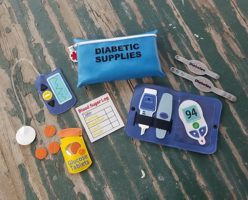 Vinyl Toy Diabetes Testing Bag and Kit Dress Up Pretend Etsy