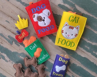 Felt Play Food Set: Pet Toys, Pretend Play Collar & Personalized Tag