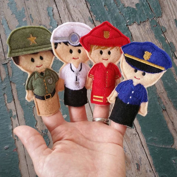 Everyday Heroes Finger Puppets - Sold Individually or as a Set