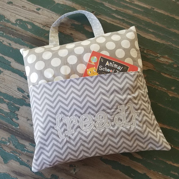 Embroidered Book Pocket Pillow Cover Pillow Cover with Etsy