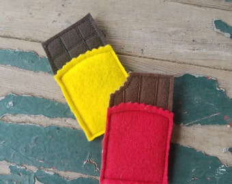 Play Food , Felt Food , Candy Bar Play Set , Candy Bar , Chocolate , Felt Treat Set , Pretend Play Set