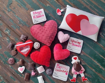 Vinyl and Felt Valentine's Day Set , Dress Up , Pretend Play , Valentine Play , Pretend Cupid  , Plush Heart , Sold Individually or as a Set