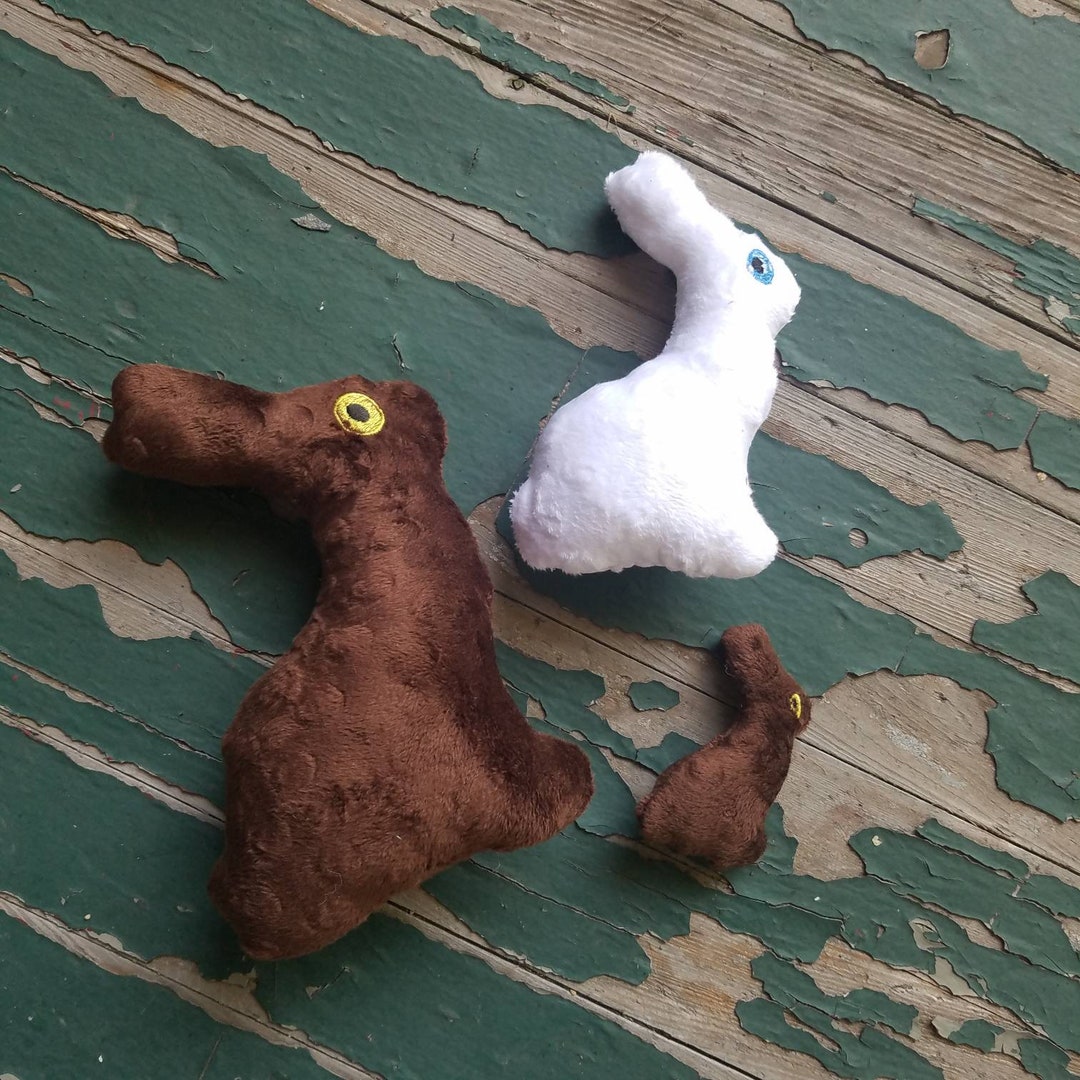 Plush Stuffed Chocolate Easter Bunny , Available in 3 Sizes , Milk or ...