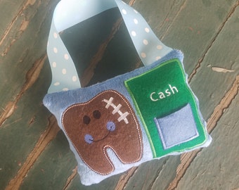 Plush Football Tooth Fairy Pillow , Football Tooth Pocket , Tooth Fairy Door Hanger, Plush Stuffed Tooth Pocket , Optional Personalization