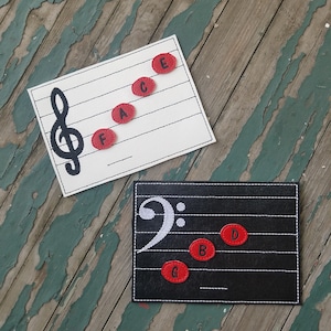 Music Note Matching Game , Marine Vinyl or Felt Play Set , Educational Learning Tool , Bass Clef Notes , Treble Clef Notes , Music Play Set