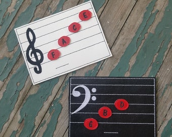Music Note Matching Game , Marine Vinyl or Felt Play Set , Educational Learning Tool , Bass Clef Notes , Treble Clef Notes , Music Play Set