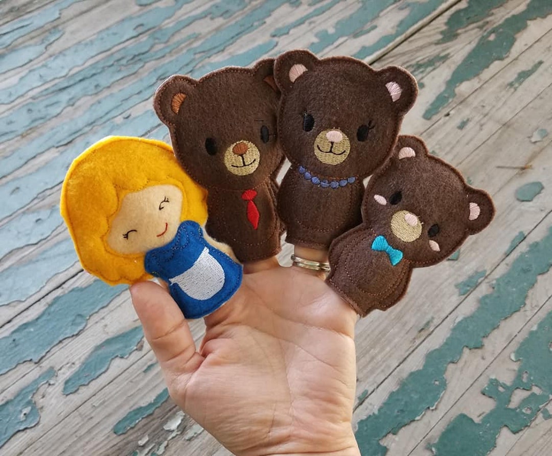 Goldilocks and the Three Bears , Felt Finger Puppets , Play Set