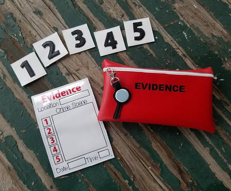 Vinyl Detective Evidence Bag and Kit Dress up Pretend Play Etsy