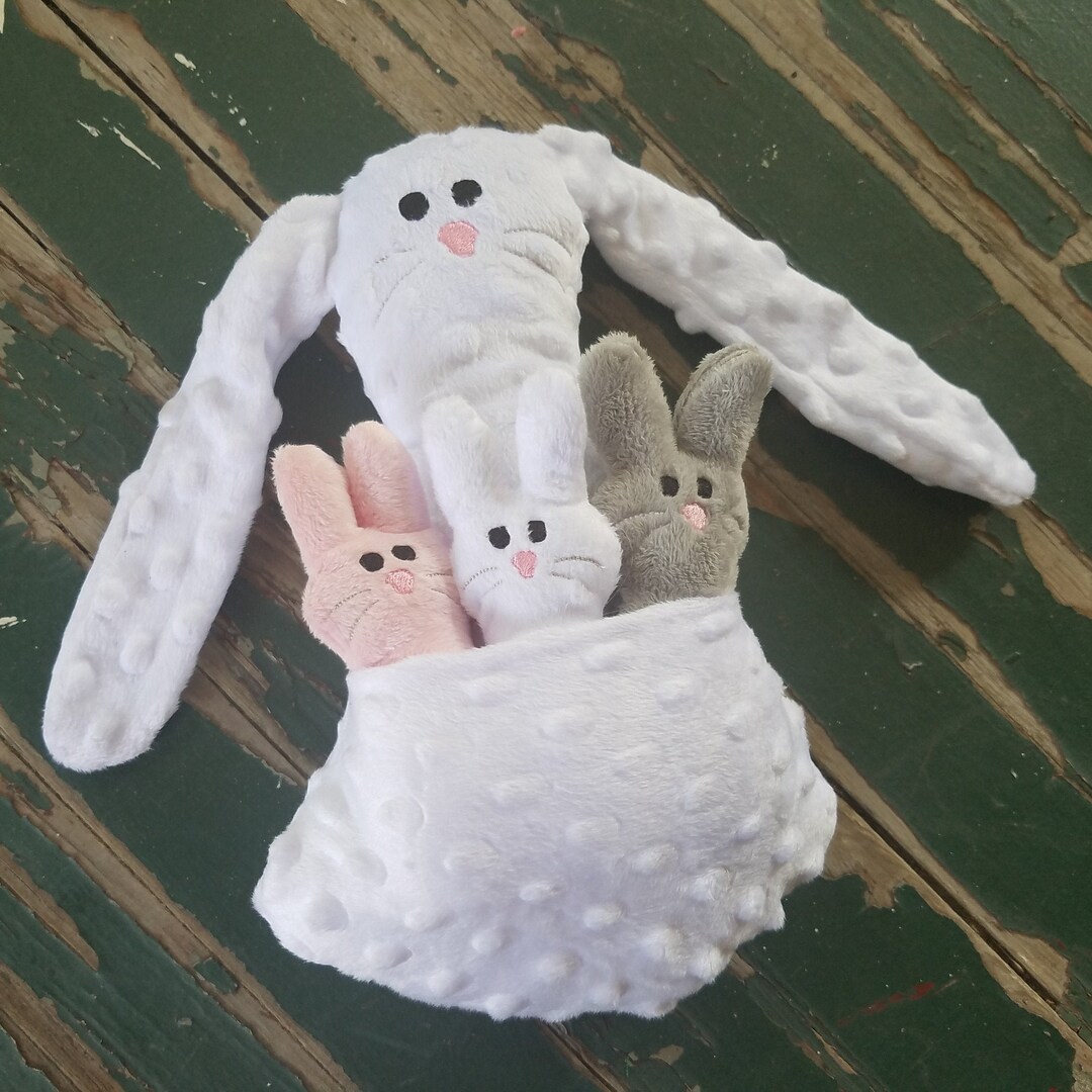 Plush Stuffed Mama Bunny and Baby Bunnies , Stuffed Bunnies , Plush ...