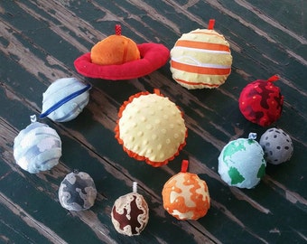 Plush Stuffed Solar System Play Set , Available in 3 sizes , Sold as a Set of 9 Planets