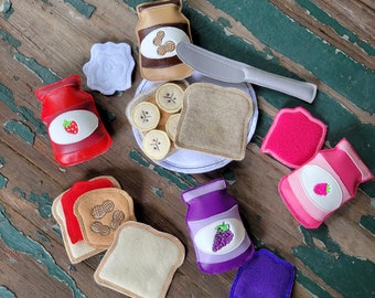 Felt Play Food: Peanut Butter Jelly Sandwich Set