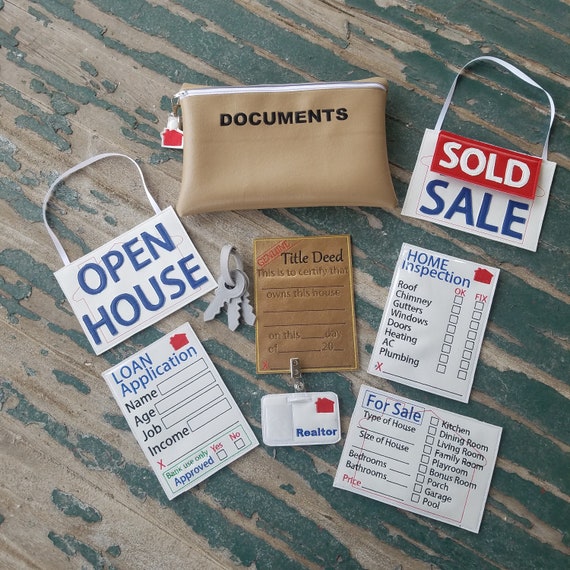 Vinyl Realtor Play Set: Pretend Play Real Estate Kit