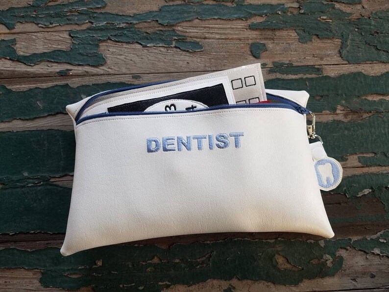 Vinyl Dentist Bag and Kit , Dress Up , Pretend Play , Vinyl Dentist Play Set image 5