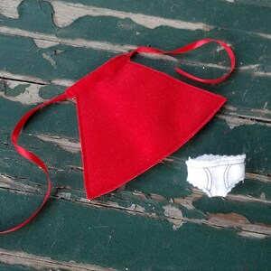 Felt Doll Cape and Underwear, Superhero Cape, Christmas Doll Superhero Cape, Pretend Play Set , Fits Elves