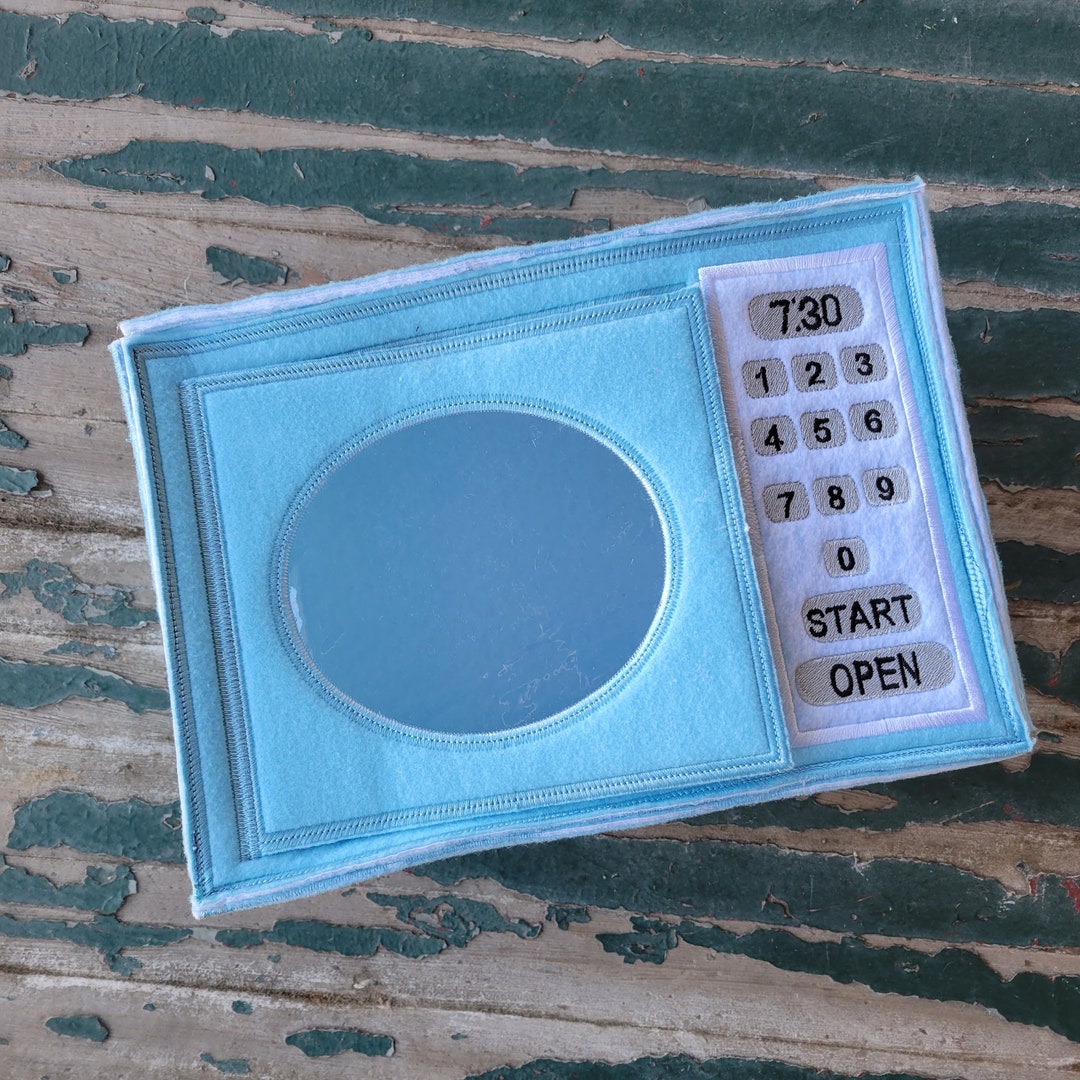 Play Kitchen Accessory , Felt Microwave , Play Kitchen Microwave Play Set , Felt and Vinyl Play