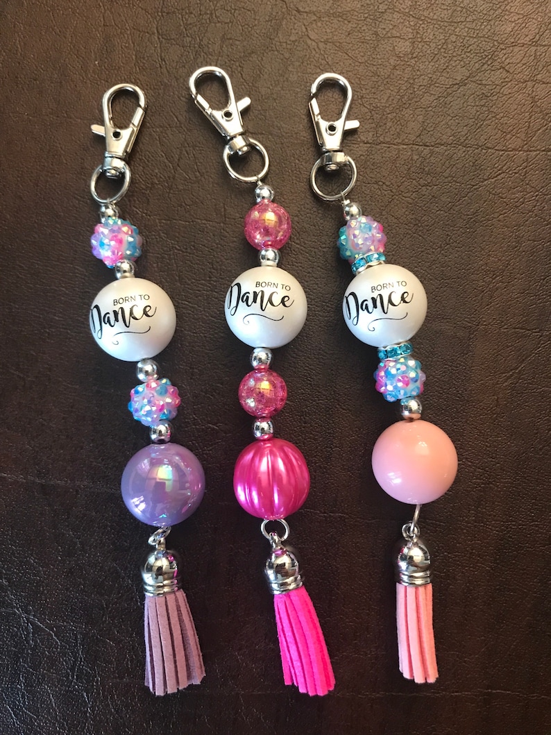 Born to Dance beaded keychains