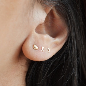 Tiny Gold Letter Earrings