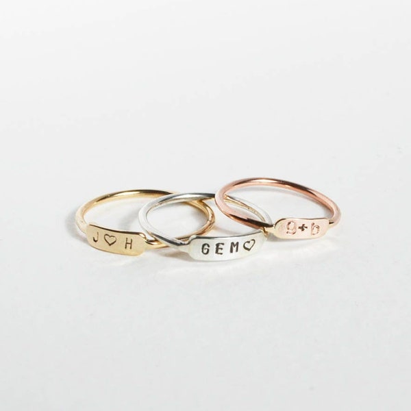 Yellow Gold, Sterling Silver, or Rose Gold ID Ring