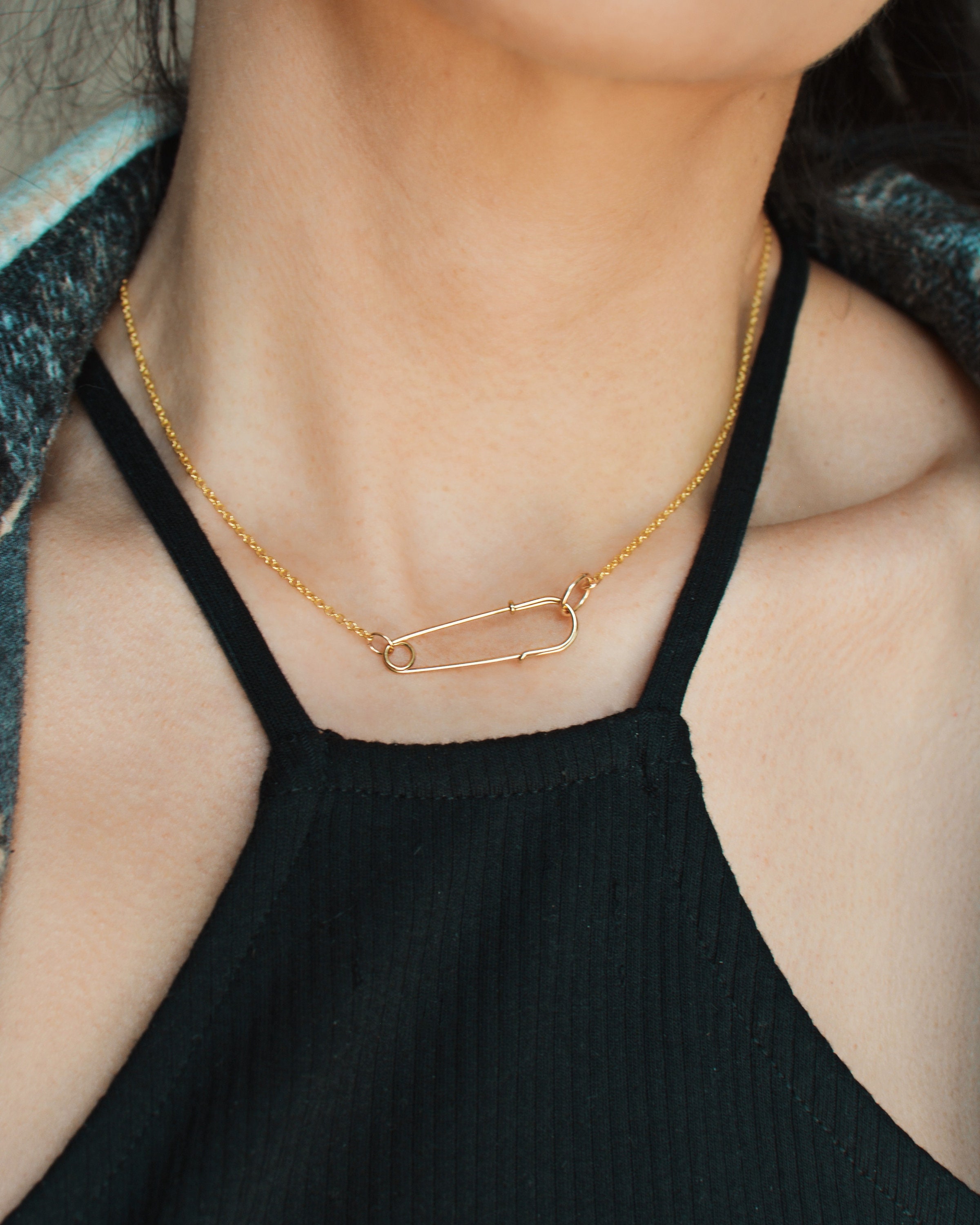 Safety pin pendant sale
