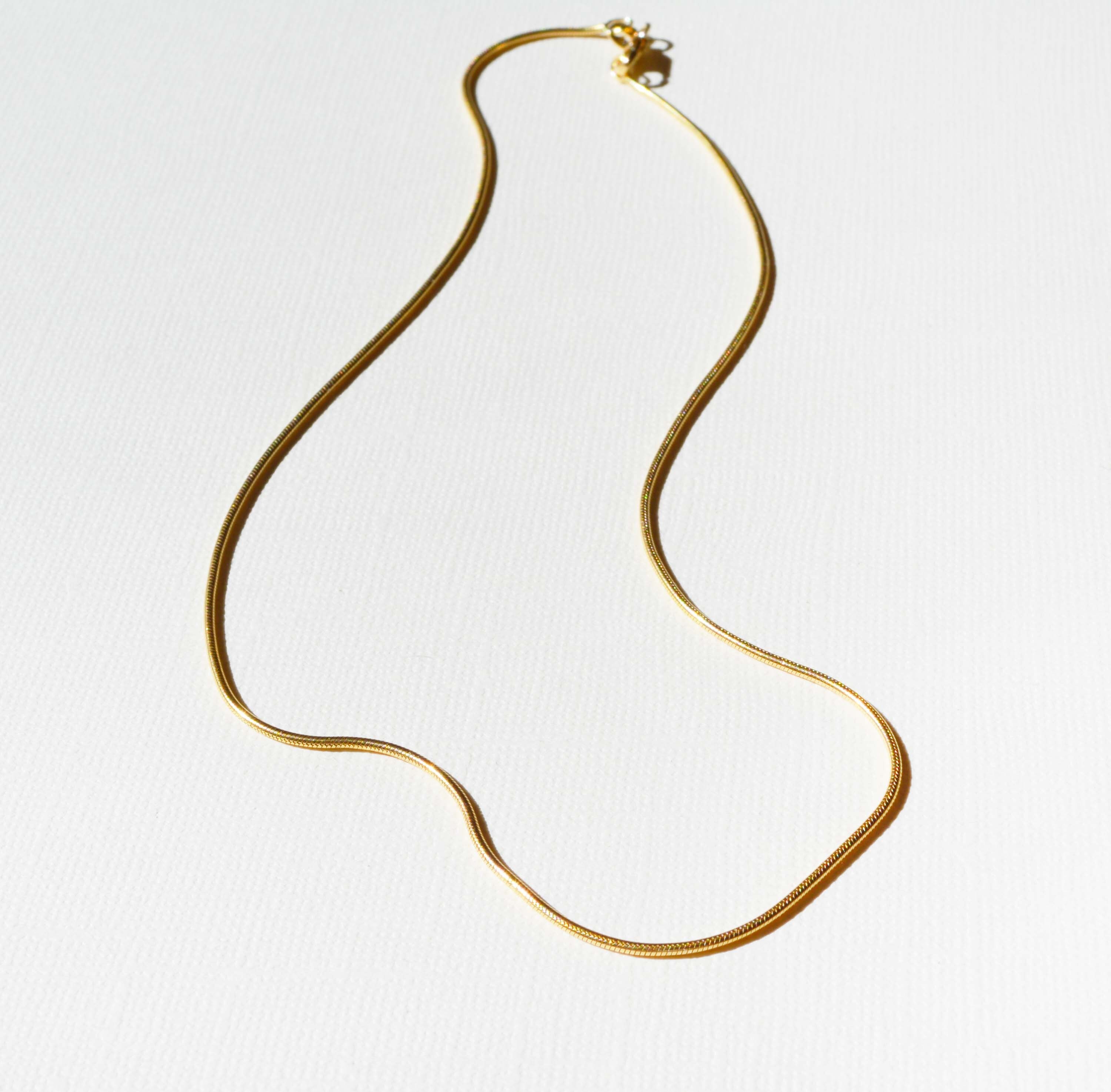 ☆Hei☆ sv925 essential cubic snake chain necklace HE25SPNSW 14k Gold Vermeil Solid 925 Sterling Silver Snake Chain