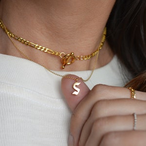 Initial Necklace, Old English Letter Necklace