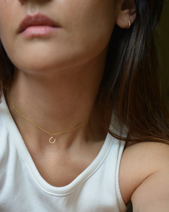 Horseshoe Charm Necklace Etsy