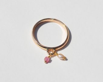 Raw Stone Charm Ring