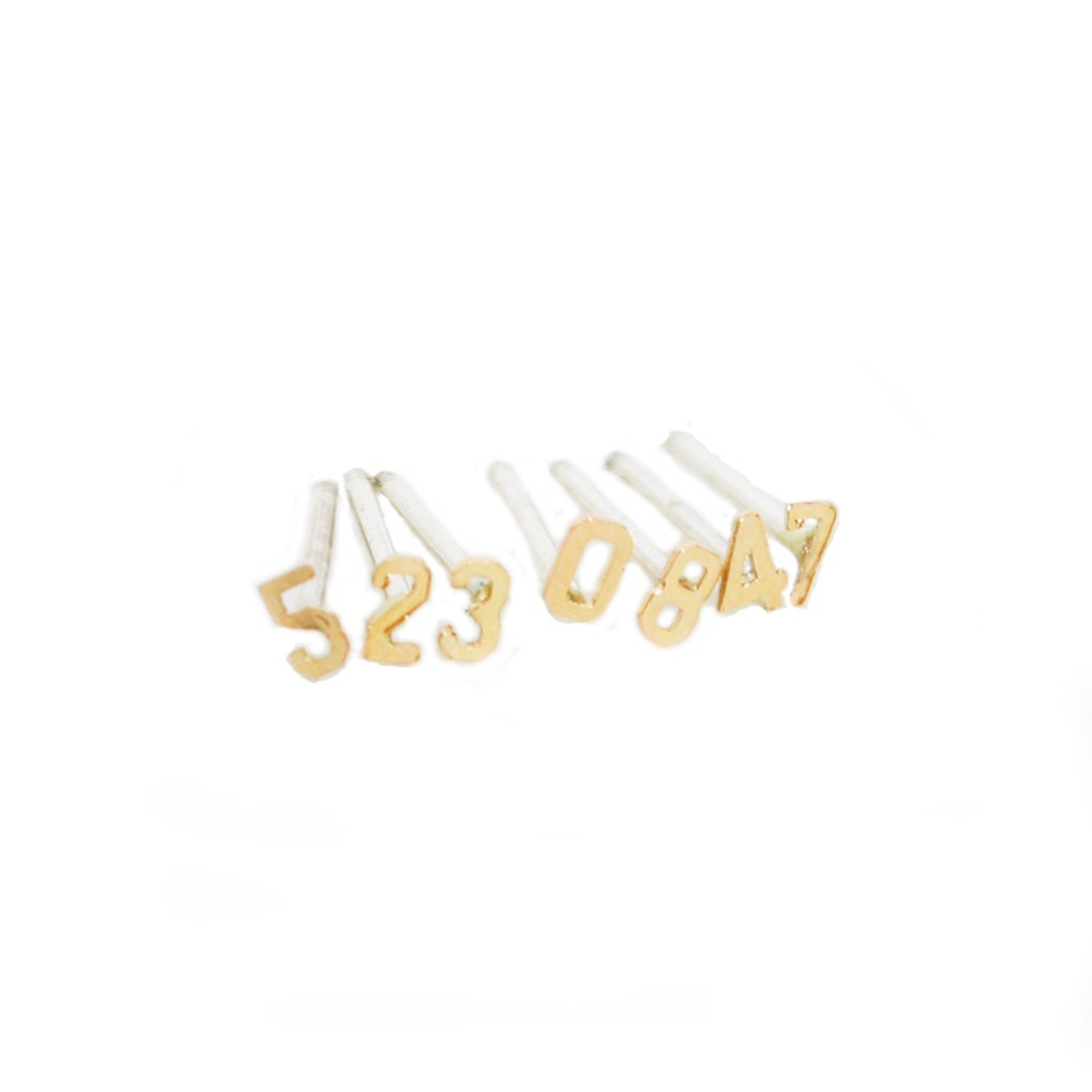 5 Number Earring  Gold Plated Stainless Steel  SLEEFS