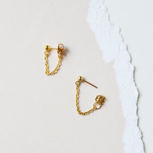 Gold Ball Chain Studs - Etsy