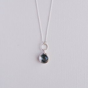•AEON• moss agate + silver necklace (18