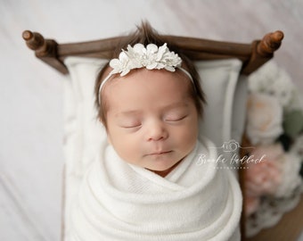 Flower Headband, Baby Headbands, Elastic Headband, Baby Girl Headband, Newborn Headband, Photography Props, Photo Props, Newborn Props