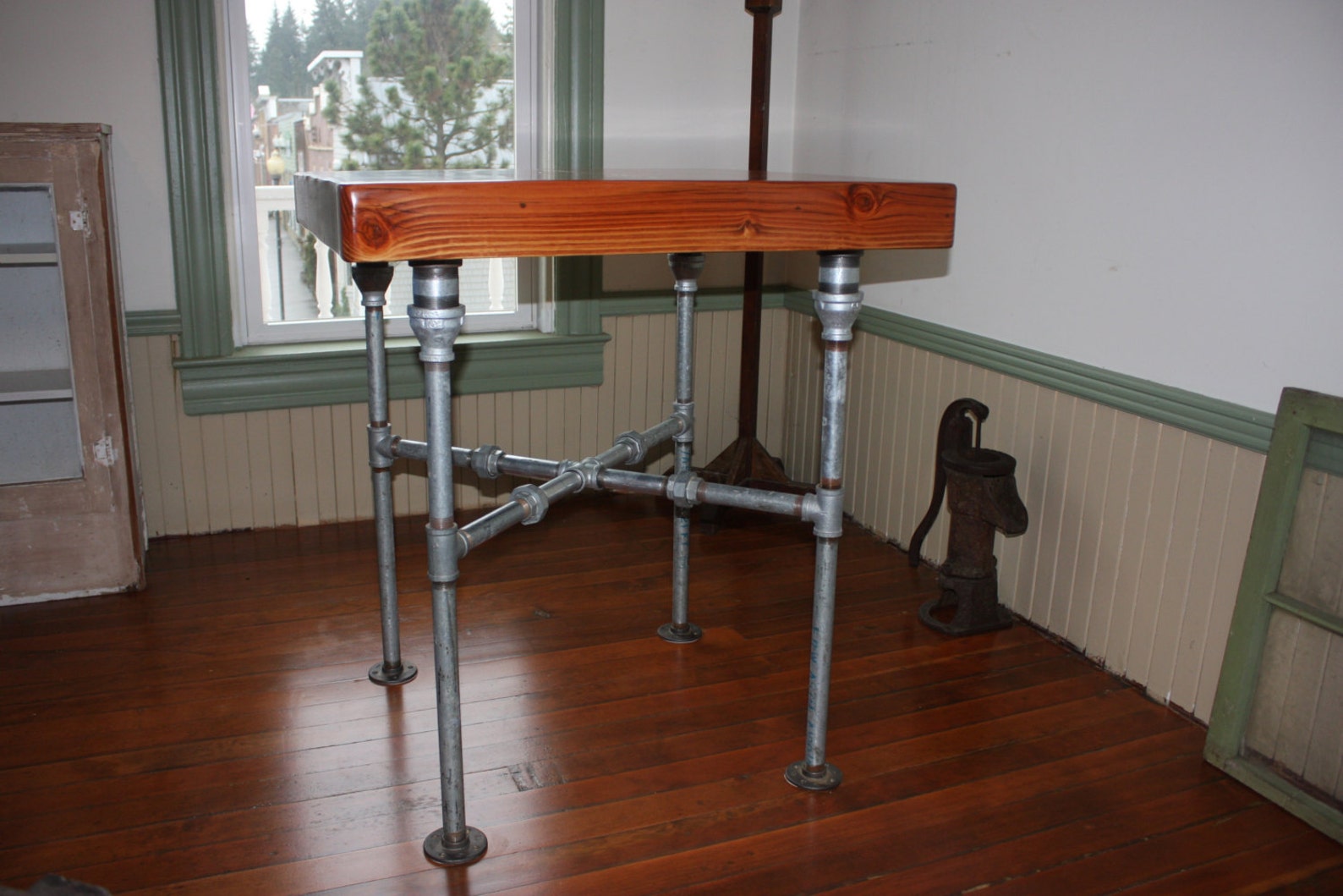 Kitchen Island, Pub Table Reclaimed Barnwood and Fir Beams With