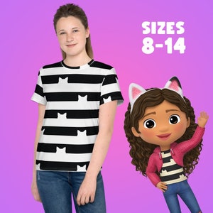 Gabby&#39;s Striped Shirt from Gabby&#39;s Dollhouse - sizes 8-14 - costume birthday shirt