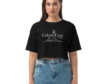 Cabot Cove Asesinato Ella escribió Jessica Fletcher CROP TOP Hombro suelto