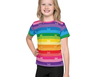 Gabby's Dollhouse Rainbow all over print Kids crew neck t-shirt
