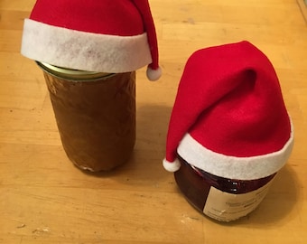 10 x Tiny Folded Novelty Santa Hats Christmas Xmas Table Decoration Bottle 
