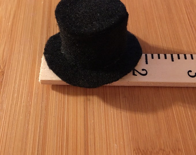 Miniature Black Top Hat Dollhouse Miniature Mini Hat With Etsy