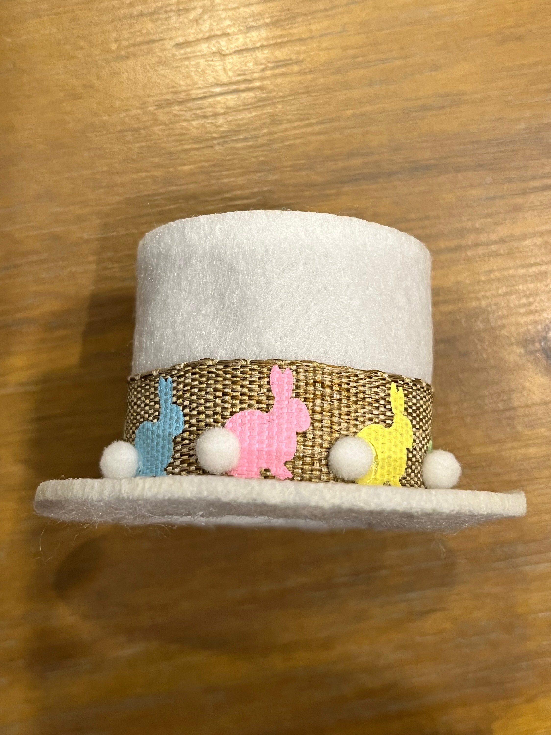 HANDMADE Metallic Bunny Floral Detail Fancy‎ Easter Derby Bonnet Hat Fascinator 22 main image 3