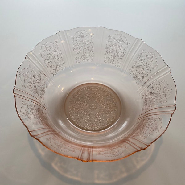 Pink Depression Glass Large Bowl  -American Sweetheart Pattern by MacBeth-Evans