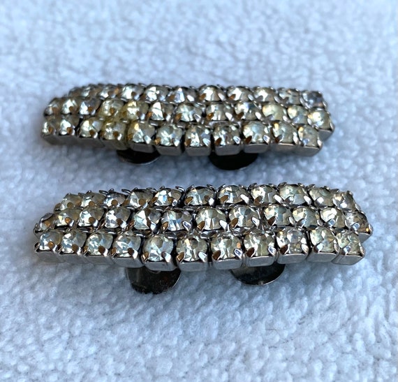 Vintage MUSI Rhinestone Shoe Clips - image 3