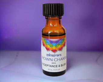 Aceite de Chakra de la Corona - Aroma de Loto Azul e Incienso - Curación Energética - Meditación - Aromaterapia