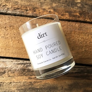 DIRT Soy Wax Votive Glass Jar Candle Aromatic Aromatherapy Grounding Earth