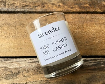 LAVENDER Soy Wax Votive Glass Jar Candle Aromatic Aromatherapy Relaxing Calming