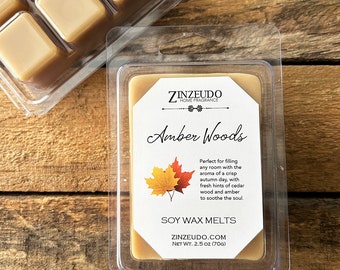 Amber Woods Soy Wax Melts Earthy Fresh Scent
